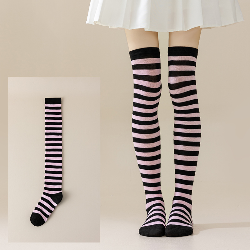 Calcetines Largos Bucaneras a Rayas para Mujer de Poliéster y Spandex, Absorción del Sudor, para Cosplay image 52