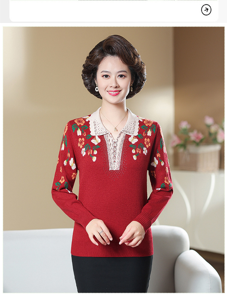 E5938 1000K ÁO LEN NỮ TAIRYA ÁO LEN MÙA XUÂN THU ĐÔNG TRUNG NIÊN KÍN CỔ THỜI TRANG NỮ G03 SẢN PHẨM MỚI