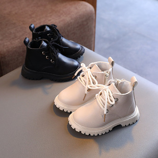 Children's Boots 2025 Autumn and Winter New Kidsren's Shoes Boys' Short Boots British Leather Boots Girls' Single Boots Simple
