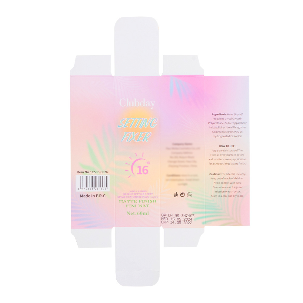 Clubday 60MLbaoshi Matte Setting Spray Clear Setting Spray Water undefined