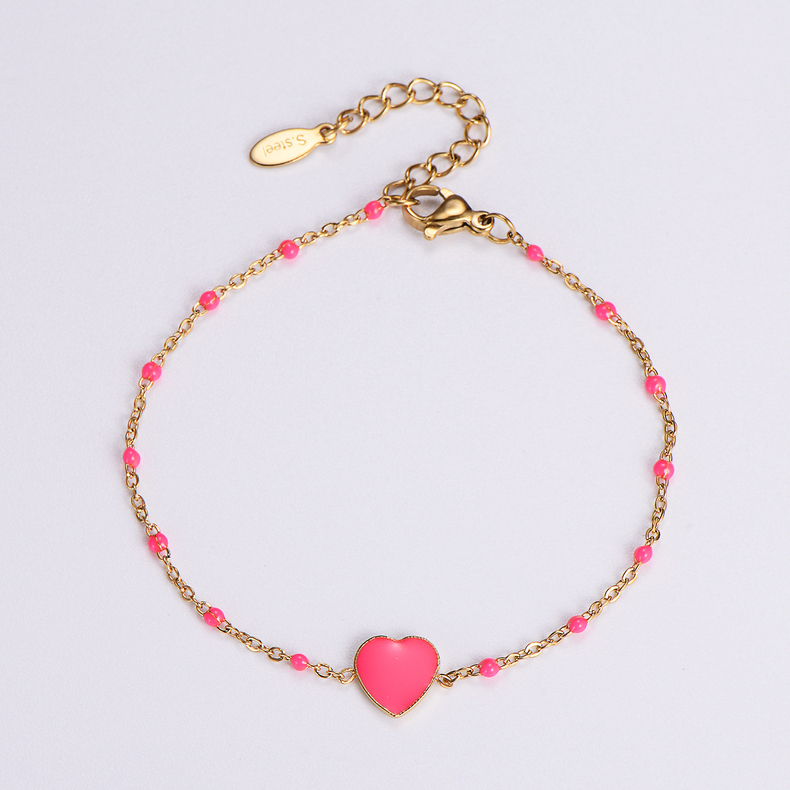 Daily Occasion 304 Stainless Steel Material Sweet Heart Shape 316 Stainless Steel Bracelets In Bulk