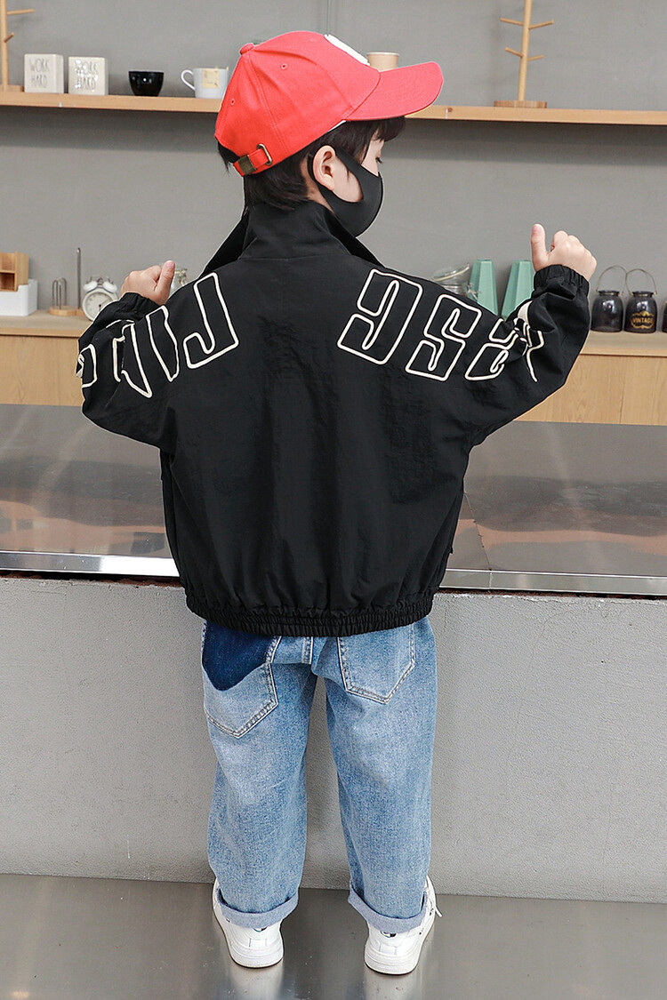 Sprint Suit 2023 Spring and Autumn New Children's Standing Neck Windbreaker Boys' Handsome Versatile_voghion.com