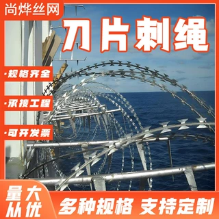 定制刀片刺绳镀锌刺丝滚笼不锈钢防爬刺网铁蒺藜围墙防盗网防攀爬