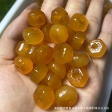 高油包浆玛瑙亮黄色多楞珠8*13MM左右DIY手工饰品配饰散珠批发