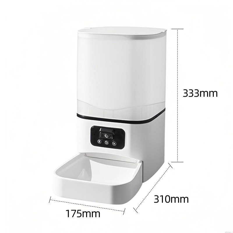 TEMU 新しい 6L ダブルボウルスマートペットフィーダー大容量均一な穀物供給タイミング猫自動フィーダー|undefined