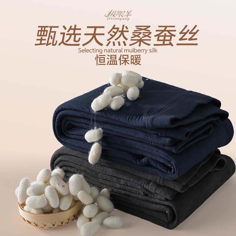 [Silk Filled] Thin/Thickened Silk Warm Pants for Men and Women, High Waist Leggings, Cotton Pants for Inside and Outside Wear