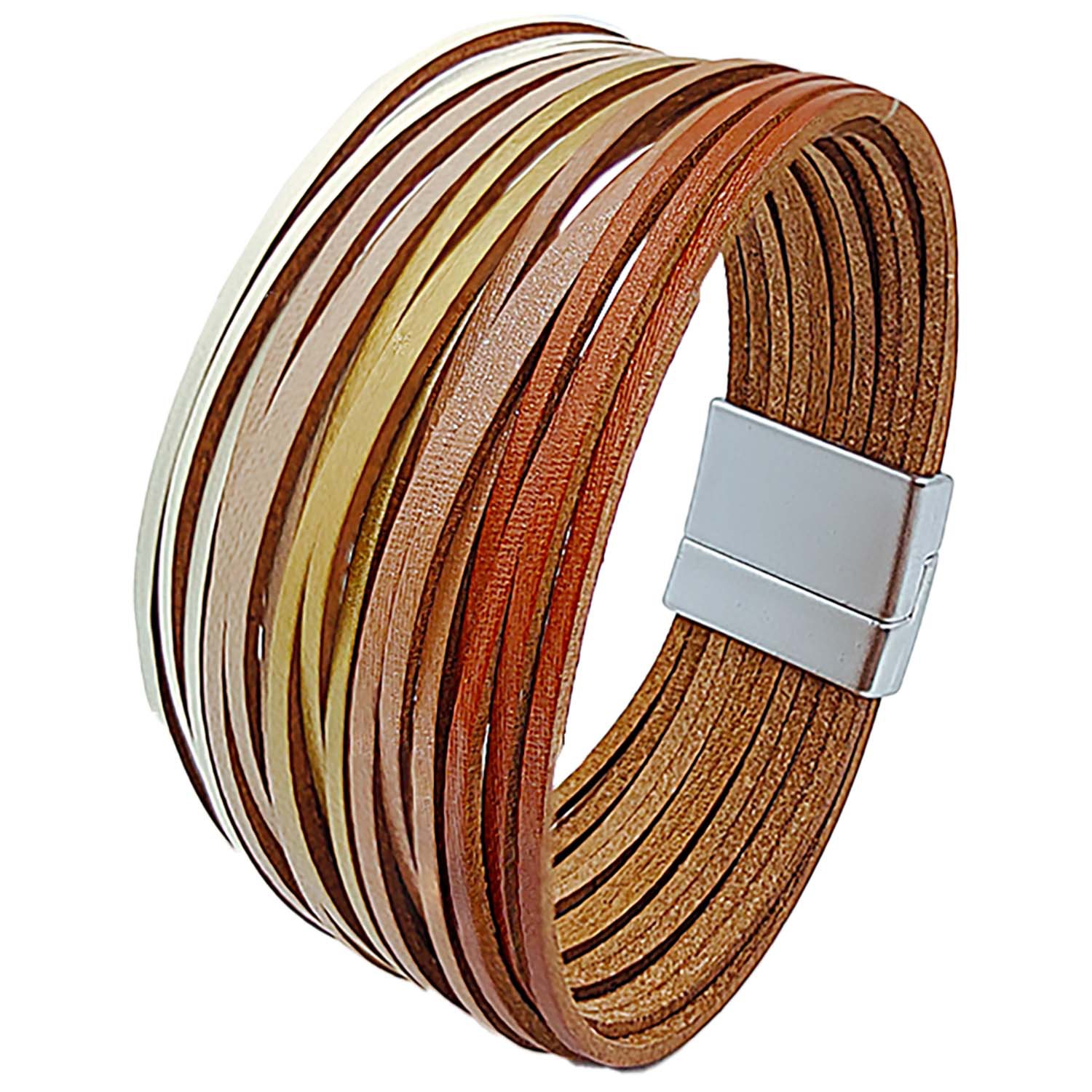 Simple Style Circle Pu Leather Layered Women's Bangle display picture 1