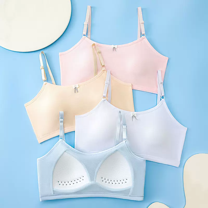 Underwear for students, cotton top with cups, short protective underware, bra top