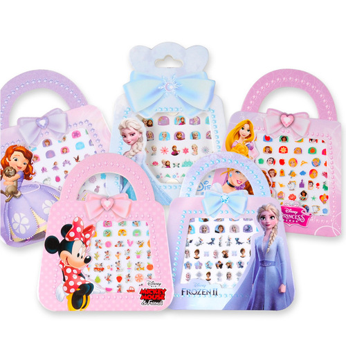Disney Girls Children's Glow-in-the-Dark Nail Sticker Frozen Elsa Princess Nail Art Sticker Cartoon Sticker Toy