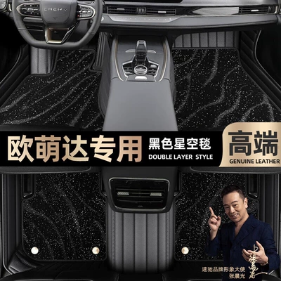 Ayaqaltılar (Kovriklər) | fully enclosed car car foot - black-leather-black-star-blanket-double-layer