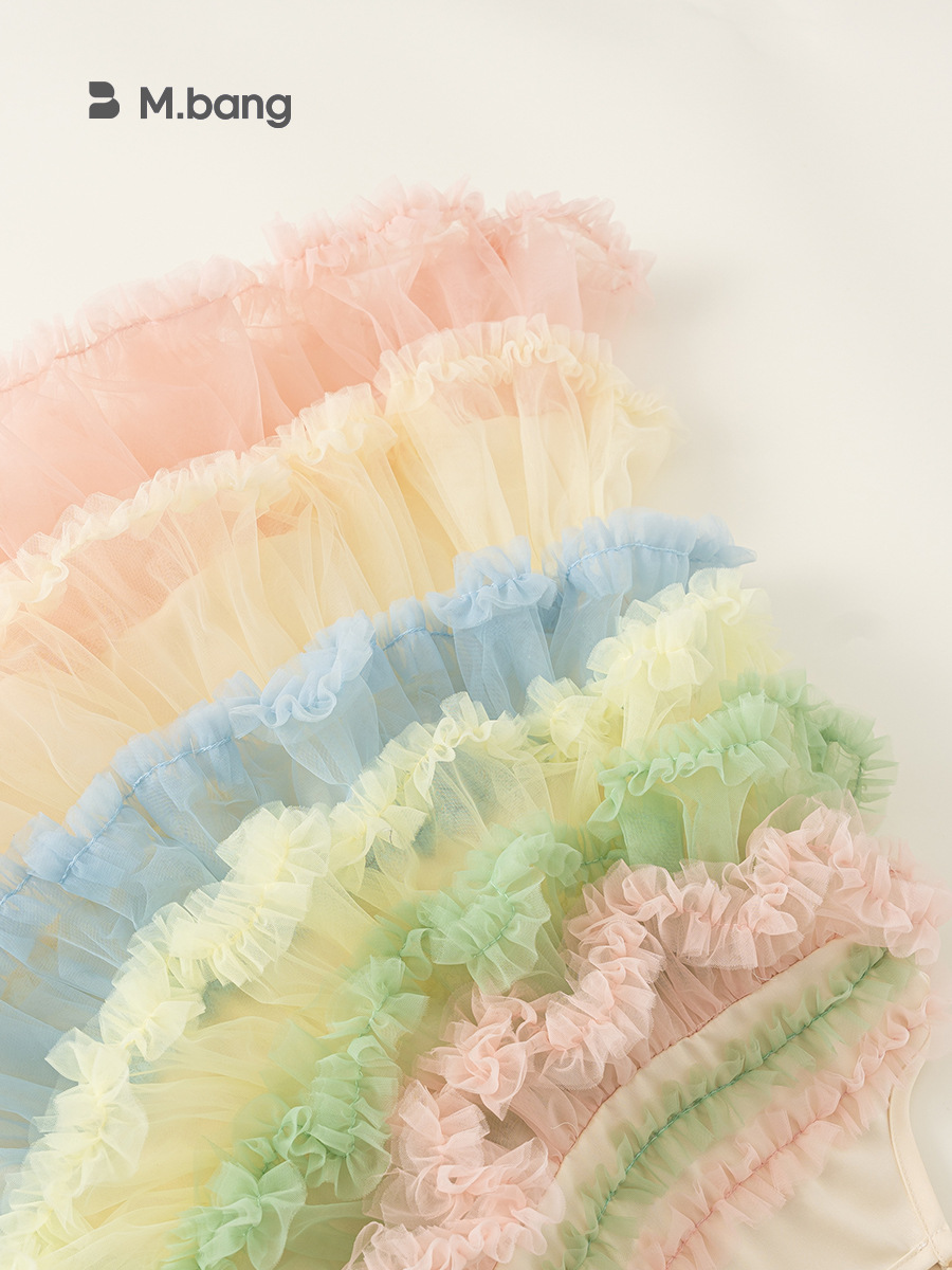 Youbao Ropa para niños Niñas Verano Falda de hadas Falda de pastel de malla de color Vestido de princesa dulce para niños Vestido de tirantes