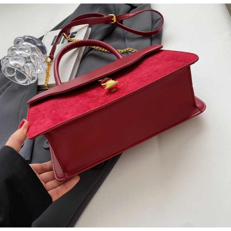 Borsa a tracolla in velluto rosso retro piccola borsa a mano sposa_voghion.com