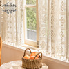 Crochet, woven retro cloth, country lace curtain with tassels, American style, french style, cotton and linen