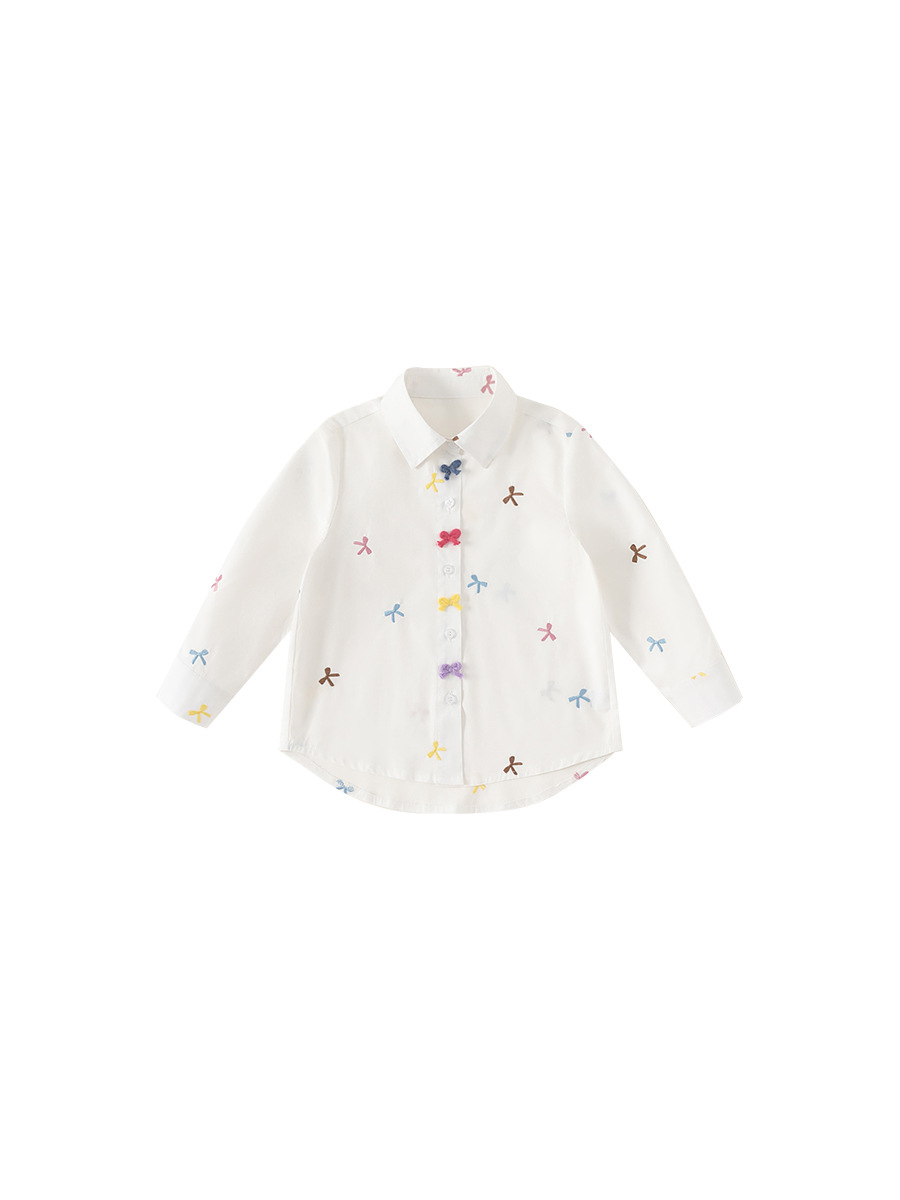 Youbao ropa para niños camisa de manga larga para niñas primavera nueva camiseta de lazo de dibujos animados para niños primavera camisa para niños grandes
