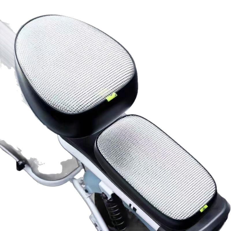 cubierta de asiento de automóvil eléctrico a prueba de sol y a prueba de quemaduras, cubierta de cojín de asiento de bicicleta a prueba de agua y aislamiento térmico general de cuatro estaciones, cubierta de cuero grueso