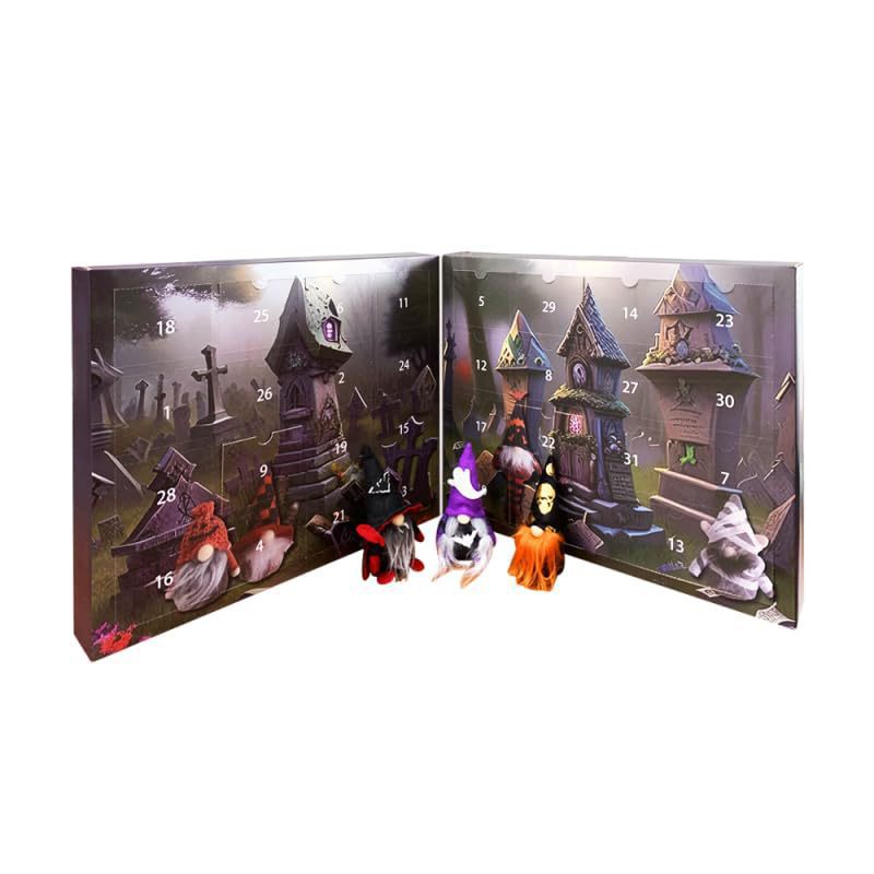 2024 Halloween gnome advent calendar, 2024 Halloween advent calendar, Halloween advent calendar with 31 collectible dolls, Halloween countdown calendar (1PC)