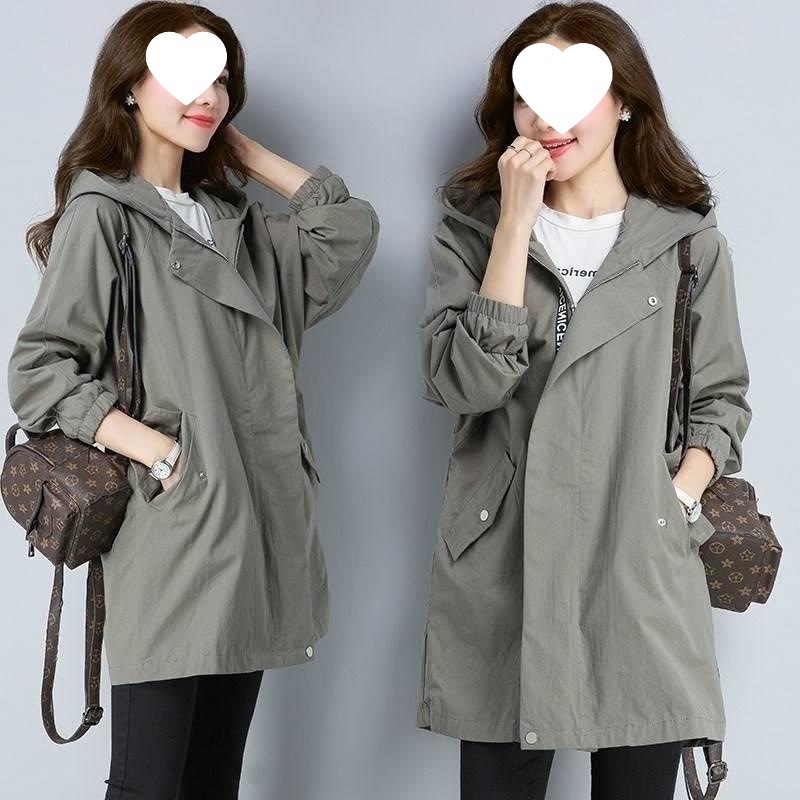Trench Coat for Women, Mid-Length Korean Style, Spring and Autumn 2025 New Loose Plus-Size Women's Jacket 100kg Trendy
