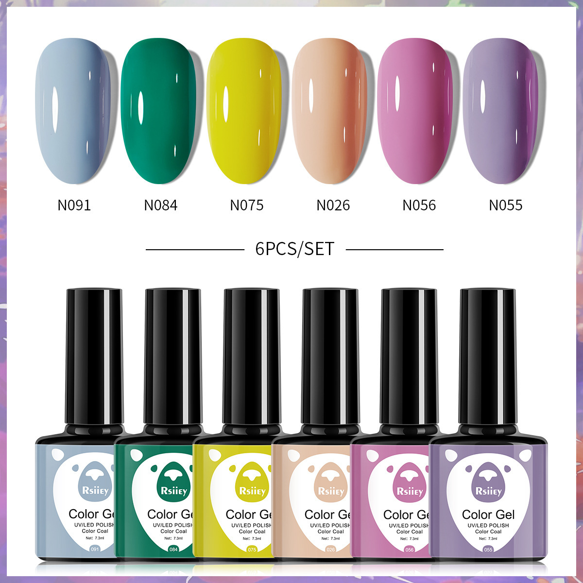 6-color nail polish glue suit popular color painted glossy cat eye UV phototherapy glue for nail salon