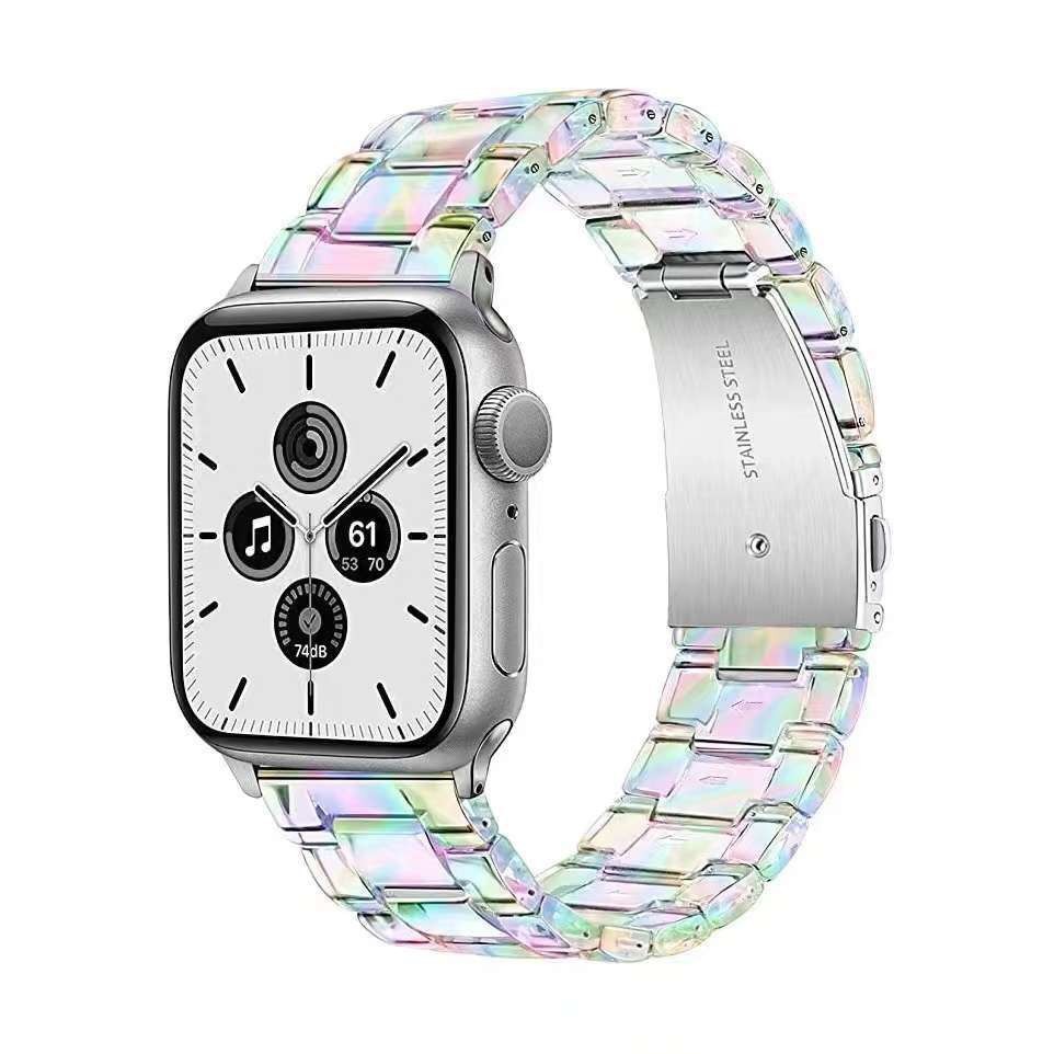 Wholesale suitable for Apple Band Transparent Resin Gradient Color Apple Watch iWatch Smart Watch Band