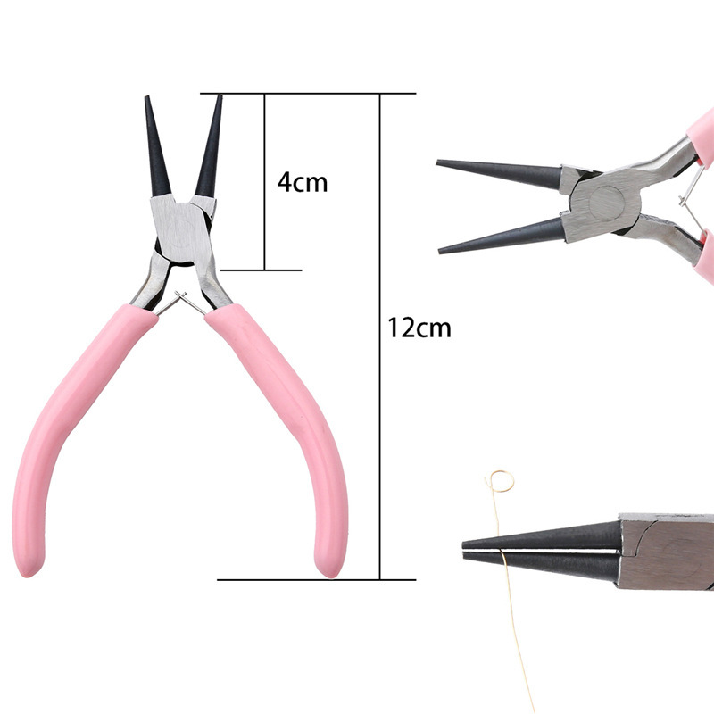 ミニピンクのジュエリーペンチの口の丸いペンチの斜めの口のペンチの線のイヤリングのピアスの手作りのdiyのアクセサリーのツール|undefined