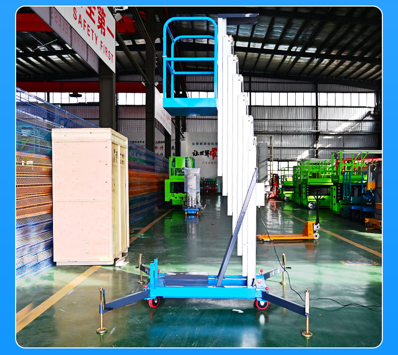 Small Indoor and Outdoor Electric Lifting Platform, Hydraulic Climbing Ladder, High-Altitude Work Vehicle, Single/Double Column Aluminum Alloy Lift