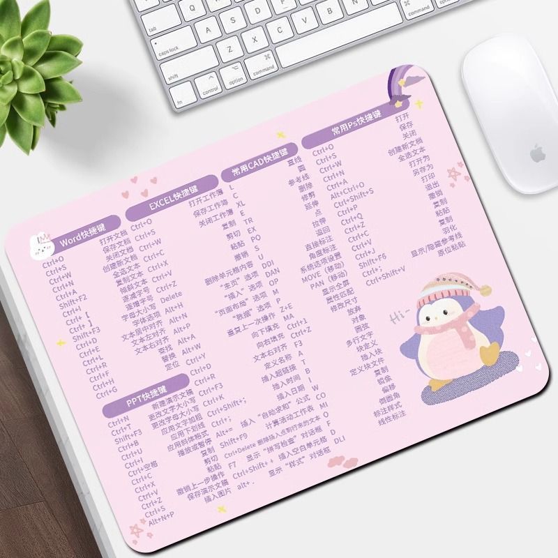 マウスパッドの小さいサイズは厚くて、漫画のゲームのオフィスのショートカットの大全コンピュータの学生の家庭用のテーブルのパッドは腕を保護します。|undefined