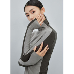 秋冬季新款2025双色设计感小众高领长袖T恤女气质通勤休闲打底衫