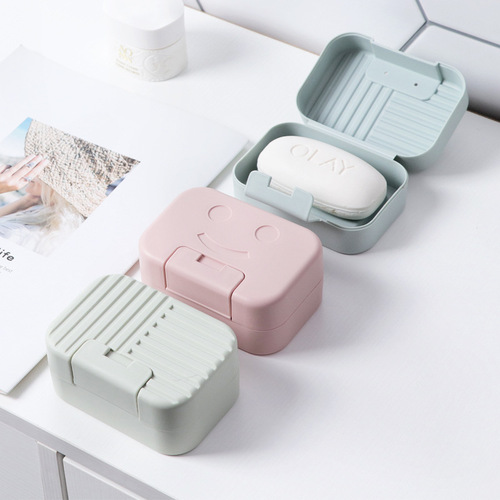 Portable travel soap box with lid soap box sealed home laundry bathroom student dormitory soap dish wholesale
