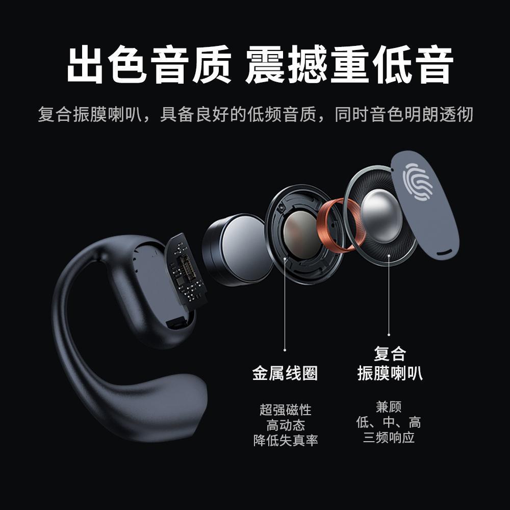 Los nuevos auriculares Bluetooth con orejas colgantes no están en los oídos GT280 272 batería de larga duración, reducción de ruido inteligente para juegos deportivos