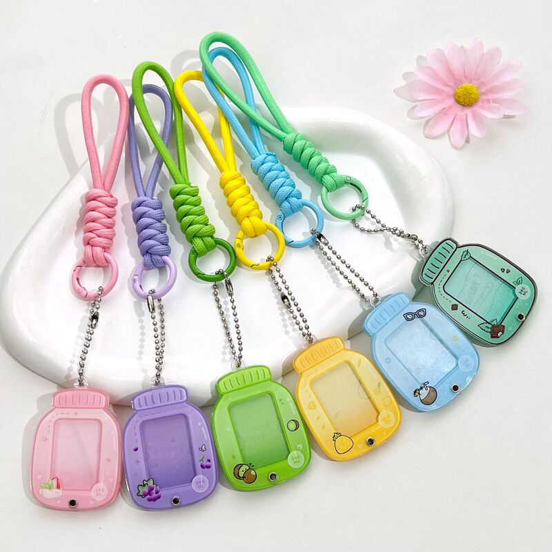 New 1.0inch Photo Frame Keychain Idol Photo Storage Card Holder Pendant Acrylic Slide Accessory in Stock