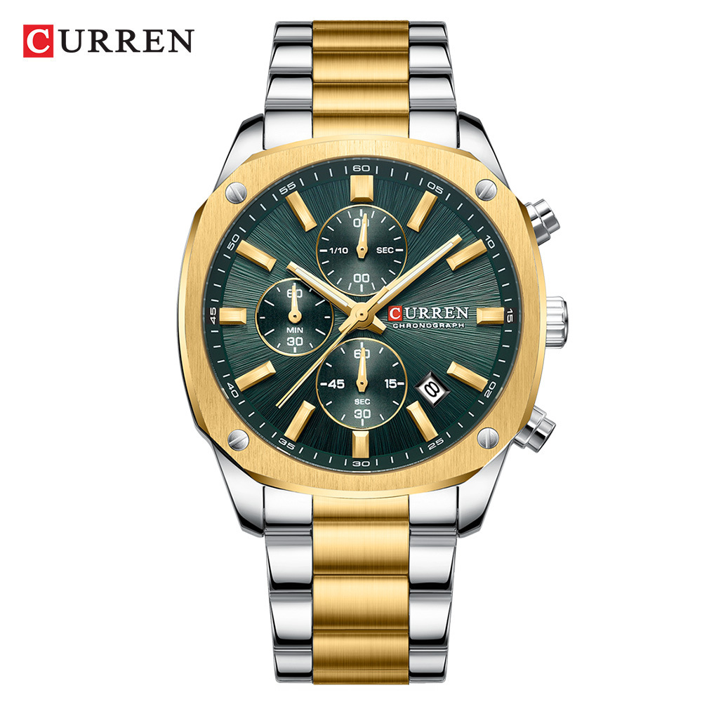 Curren/Curren 8490 Men's Watch Calendar Quartz Watch Six-Pin Steel Band Watch Business Men's Watch