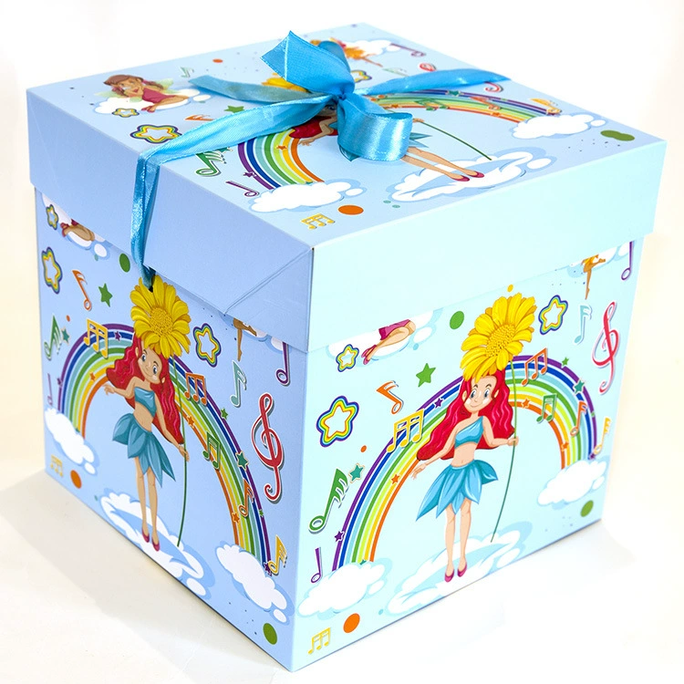 Cartoon brand handheld gift box with bow, Birthday gift