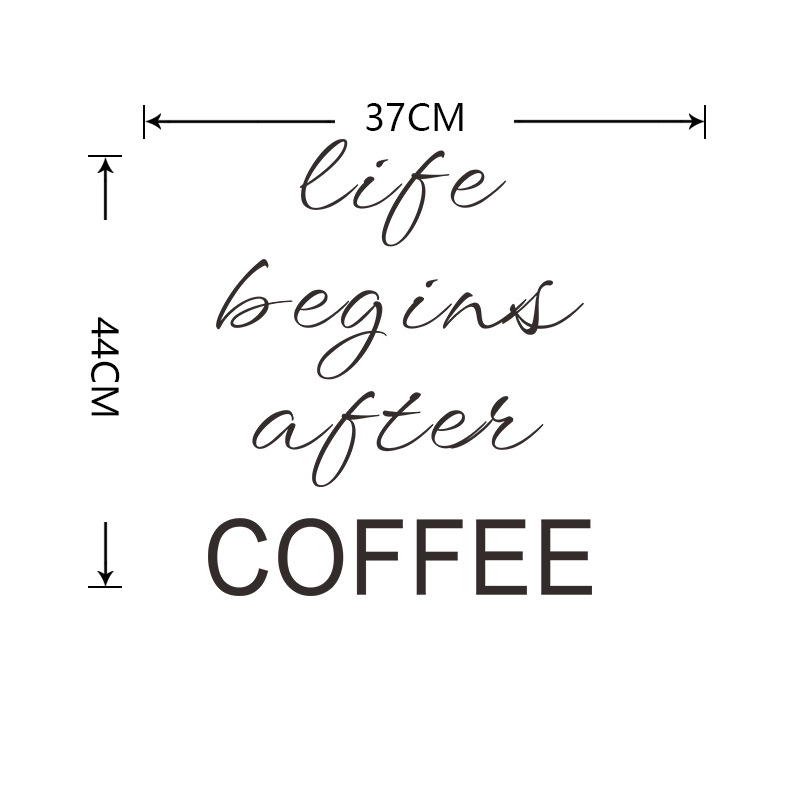 Simple English Slogan Coffee Wall Sticker Wholesale display picture 1