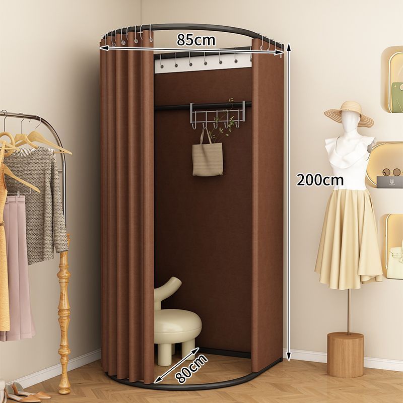Fábrica directa sala de prueba móvil tienda de ropa estante de exhibición centro comercial sala de prueba móvil ropa de aterrizaje portátil simple image 18