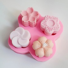 New Four-cavity Cherry Blossoms Candle Silicone Mold