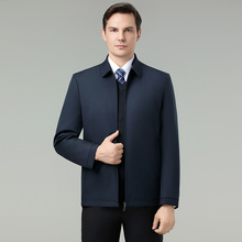 品牌男士防寒棉服秋冬商务休闲行政中年男式外套免烫保暖蚕丝棉袄