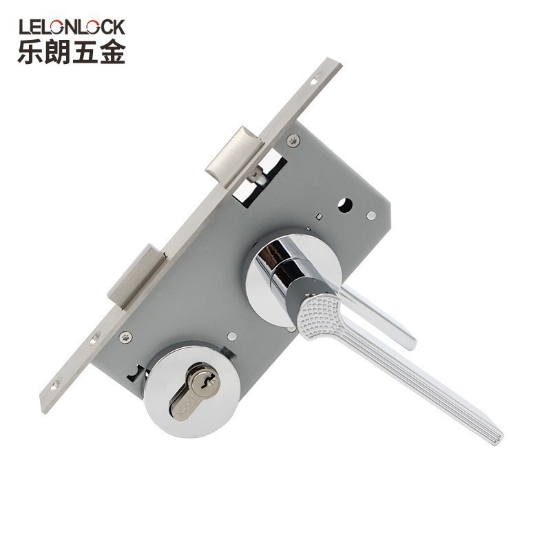 Fábrica personalizada cerradura de puertas dividida interior cerradura de puertas de amortiguación silenciosa cerradura de puerta de dormitorio cerradura de manija de puerta de madera sólida
