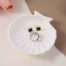 创意白色石膏贝壳首饰展示架耳环戒指饰品架店铺珠宝陈列拍照道具