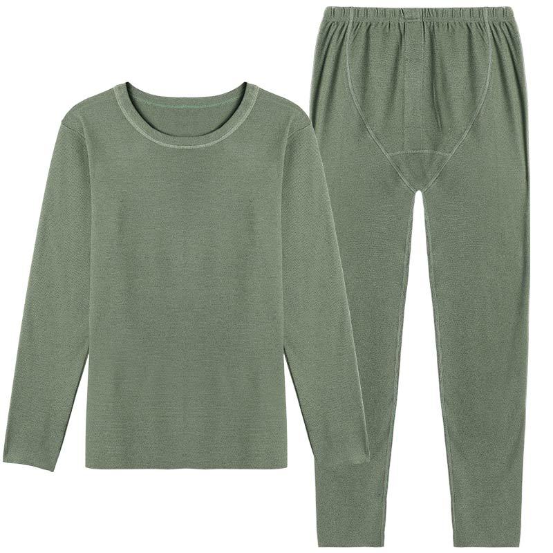 Ropa interior térmica sin costuras traje de los hombres apretado desgaste interior que basa delgada larga Johns cuello redondo terciopelo ropa interior térmica otoño
