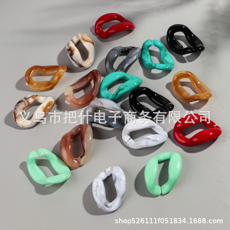 10Pcs/Pack Acrylic Chain Buckle Open Ring DIY Mobile Phone Case Chain Keychain Bag Chain Luggage Accessories 10Pcs/Pack Acrylic Chain Buckle Open Ring DIY Mobile Phone Case Chain Keychain Bag Chain Luggage Accessories