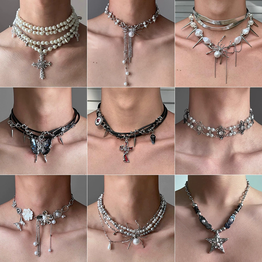 Чокер цепь ожерелье,punk-key-сумка аксессуар, акцент 2 карата, модная вещь 2024 года