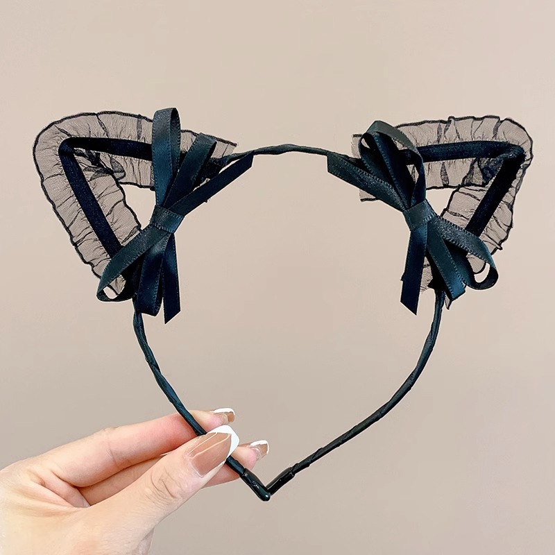 Arco de orejas de gato aro de cabello sexy gato aro de cabello adornamiento de cabello de Halloween accesorios de transmisión en vivo decoración divertida