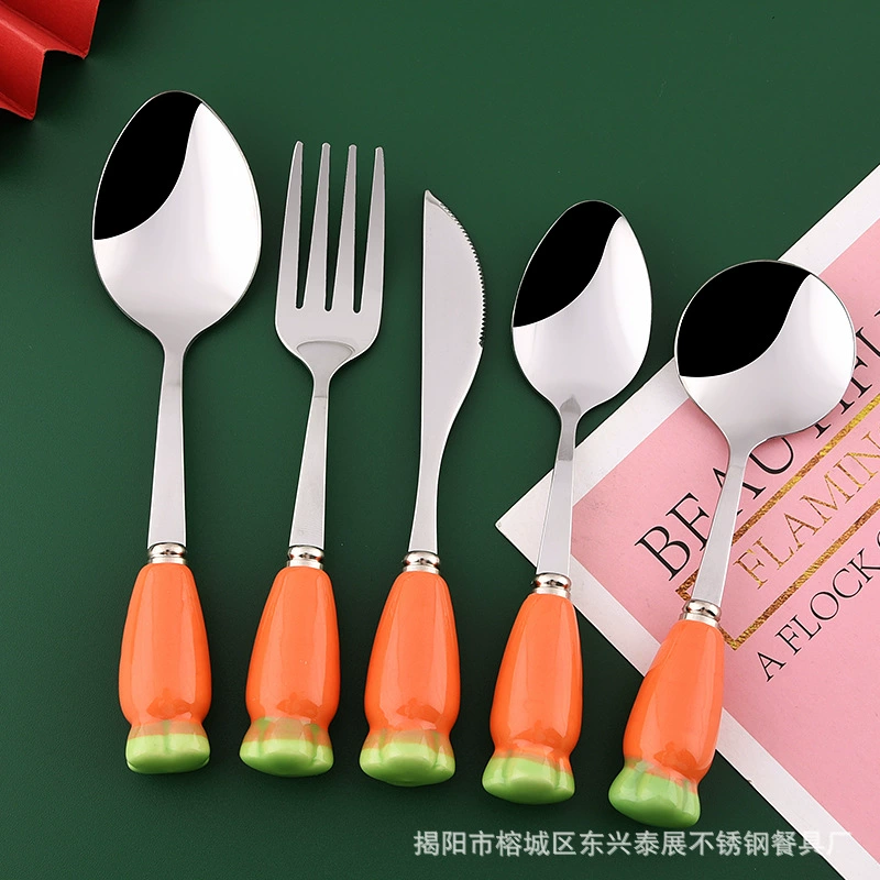 Cute brand ceramic tableware stainless steel for feeding, small set