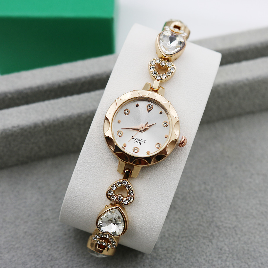 Casual Shiny Stainless Steel Jewelry Buckle Heart Shape Quartz display picture 10