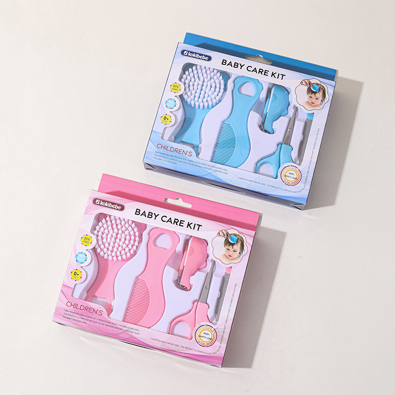 Set de cuidado para recién nacido de 5 piezas, peine, cepillo y cortaúñas - Mayorista