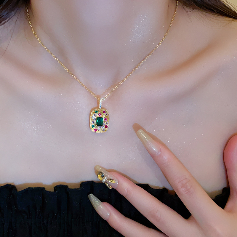 Pendant Necklace Classification Fairy Style Basic Lady Heart Shape Flower Copper Plating Inlay Zircon Pendant Necklace