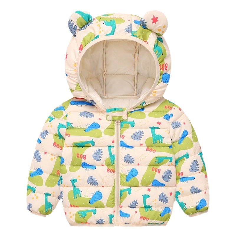 2023 ropa acolchada de algodón para niños Otoño e Invierno ropa acolchada de algodón para bebés niños y niñas dibujos animados ligeros chaqueta acolchada de algodón para niños con luz