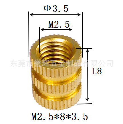 Injection-plastic copper nut m3 rolling copper nuts embedded copper…