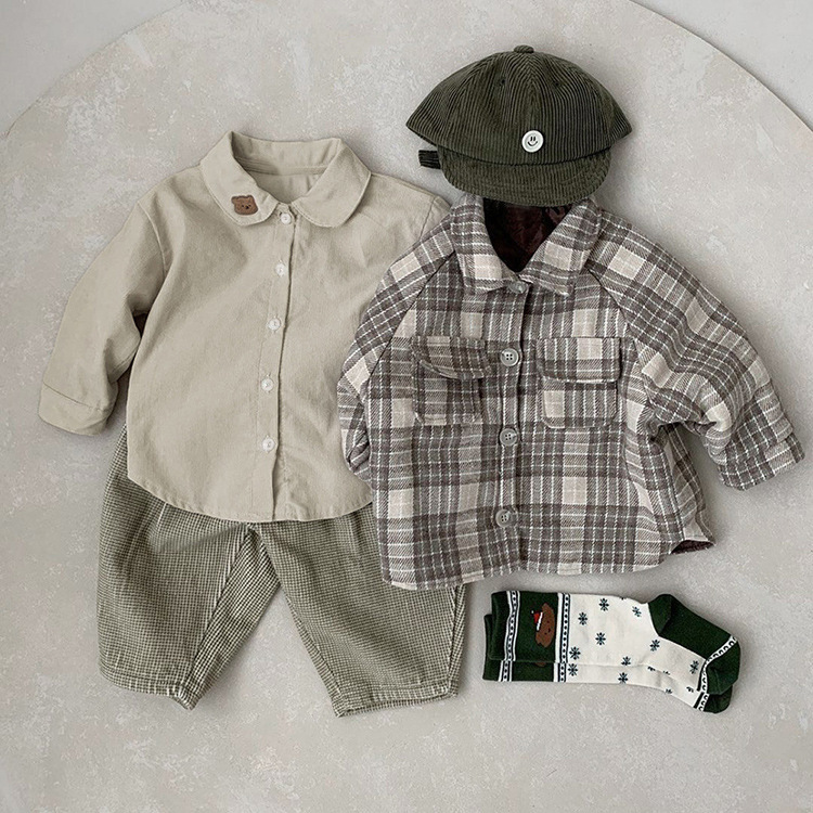 Niños primavera camisa casual Corea del Sur ropa de los niños primavera nueva ropa bebé otoño Niños Niñas camisa manga larga