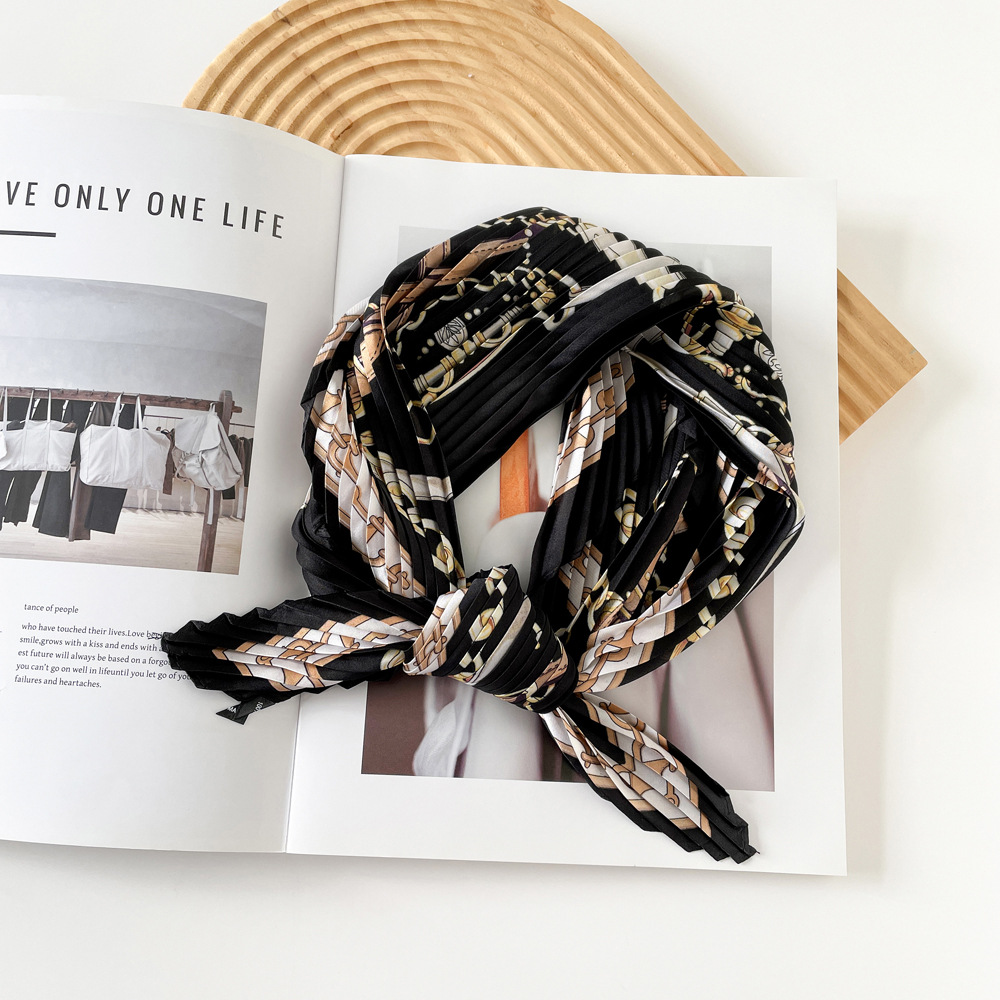 Women's Fairy Style Solid Color Satin Printing Silk Scarf display picture 7